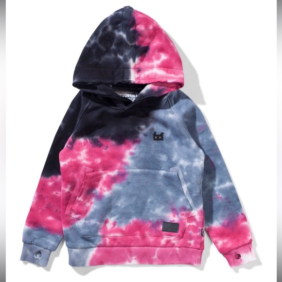Munster Kids Pink and Light Blue Tie Dye Hooded Sweatshirt Luxury  {4} - Picture 1 of 5
